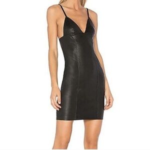 T by Alexander Wang Black Leather Detail Dress